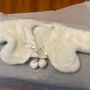 American Girl cropped soft faux fur with satin lining  coat